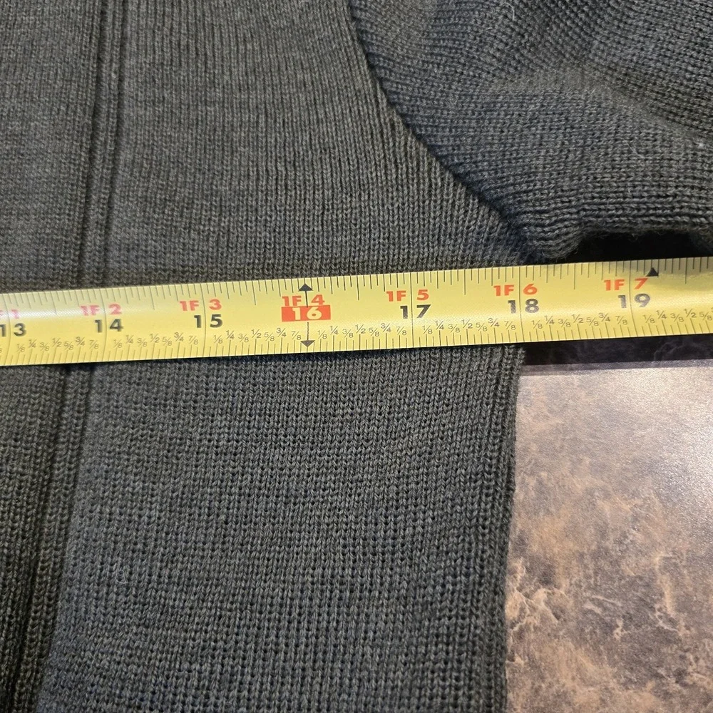 WOOLYBACK Crew‎ Neck Pure Wool Thick Chunky Sweater Suede Patches England  11/12